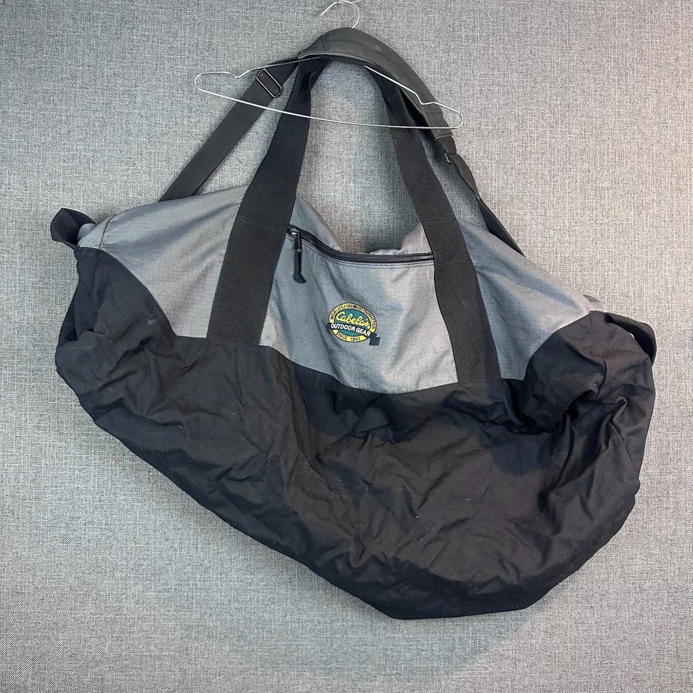 Cabelas Outdoor‎ Gear Duffel Bag Black Gray Travel Gym Sports